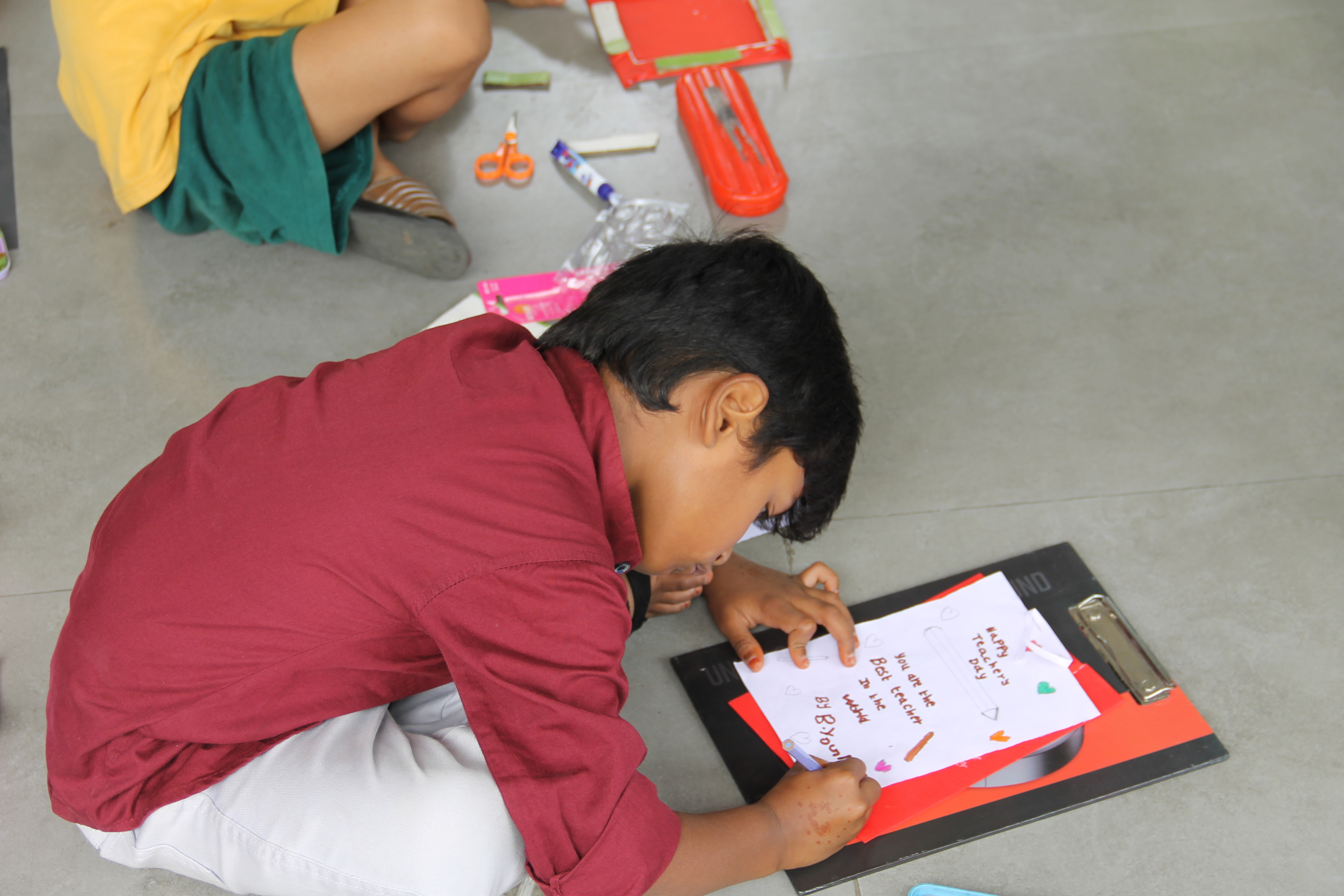 Making cards for Teacher's Day